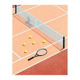 Tennis Court Art, Tennis Racket Illustration, Modern Sports Design (Print Only) thumbnail