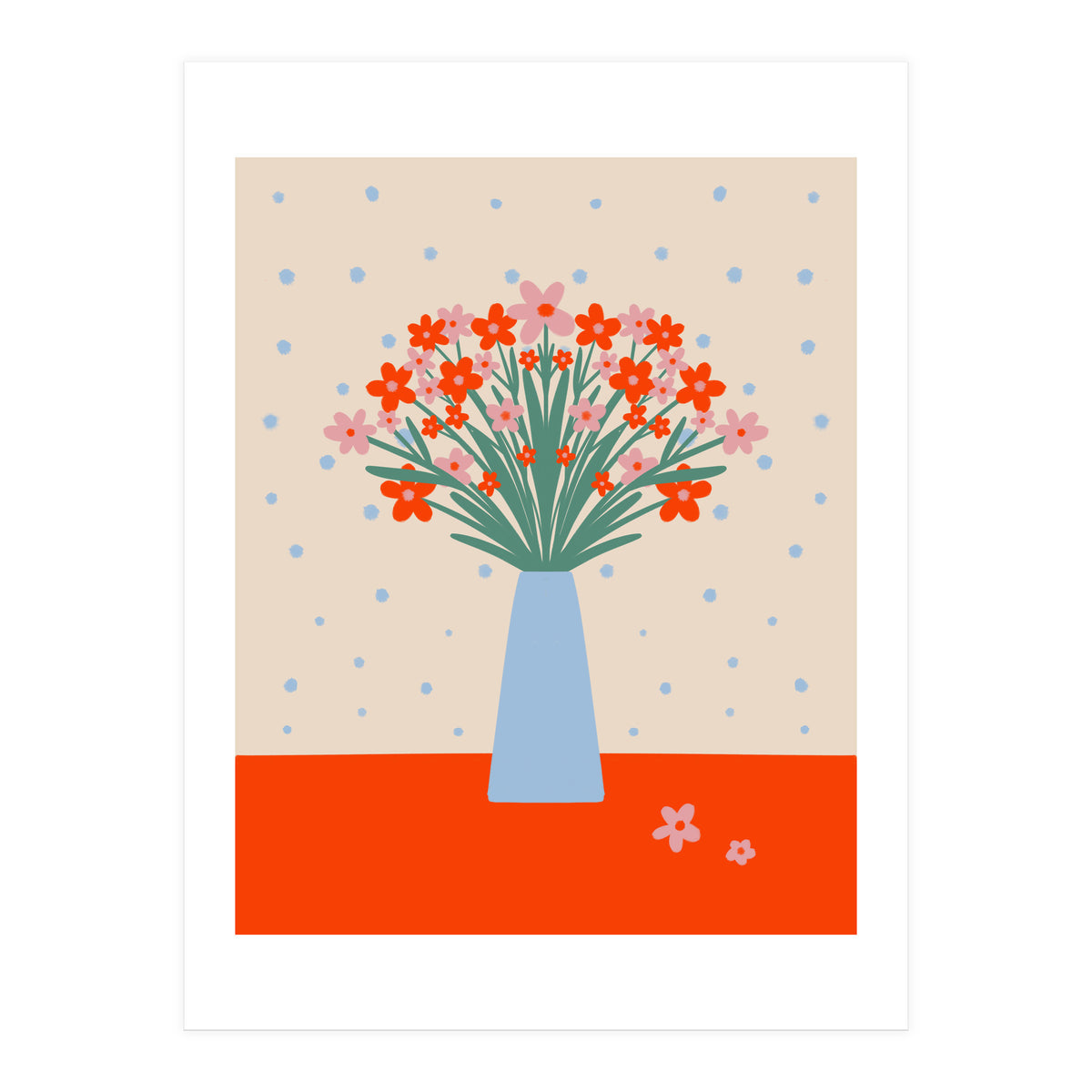 Cute Floral Vase (Print Only)