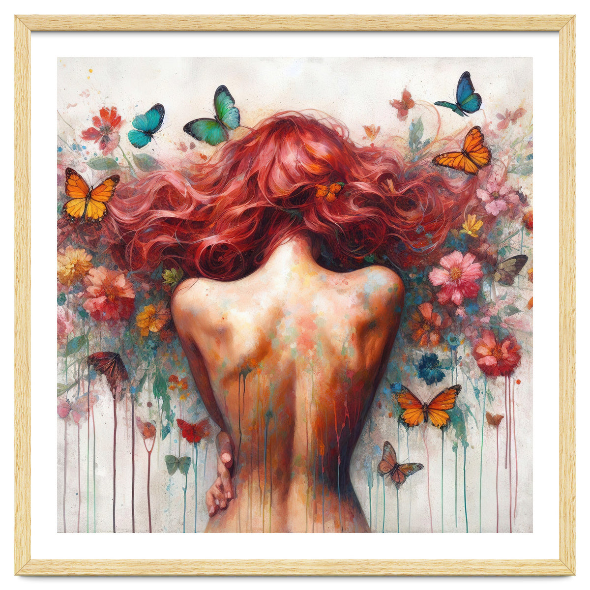 Wild Red Hair Butterfly Back