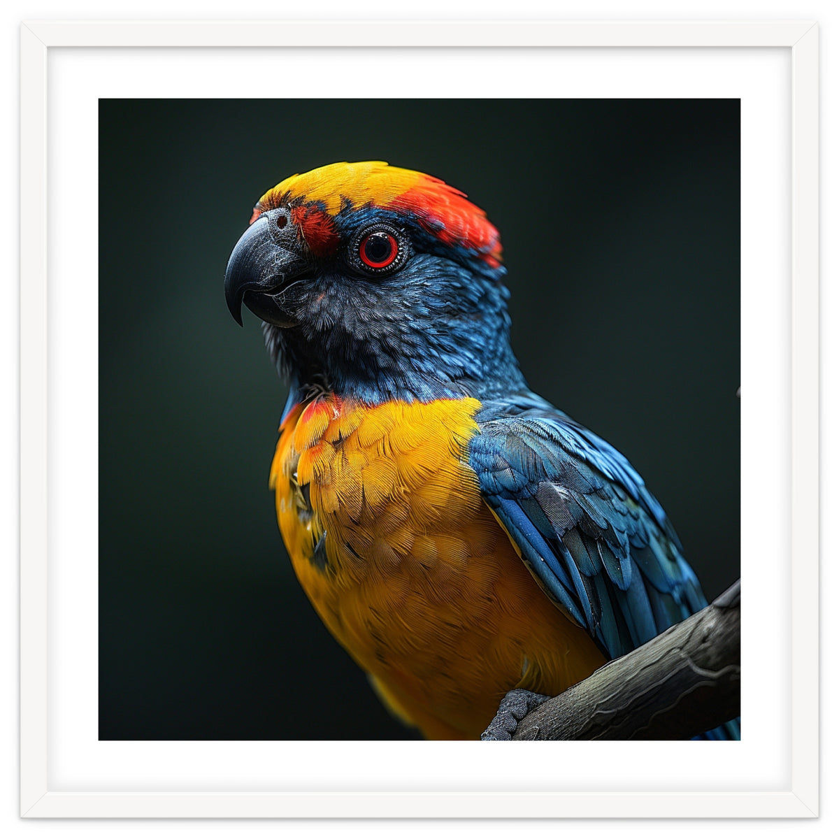Close Up Colorful Parrot Perched On A Branch