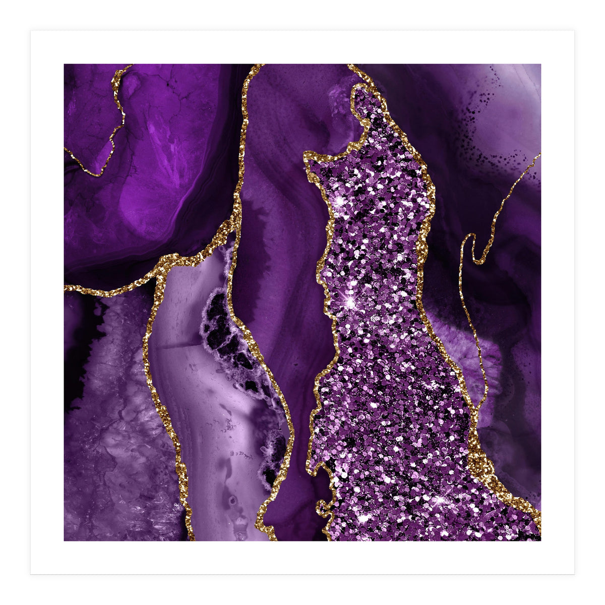 Agate Glitter Ocean Texture 04  (Print Only)