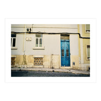 Lisbon Blue door on the street (Print Only)