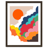 Head In The Clouds, Positivity Nature Sunrise Sunset, Sky Bohemian Comic Retro Eclectic Illustration thumbnail