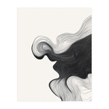 Abstract Black And White Wavy Lines Flowing Organic Shape (Print Only) thumbnail