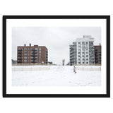 Walking with the dog on a snowy day thumbnail