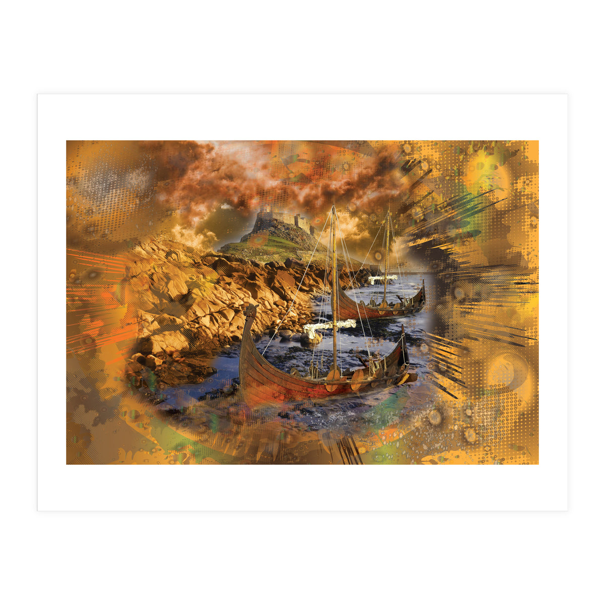 Lindesfarne Viking Raid 793 AD (Print Only)