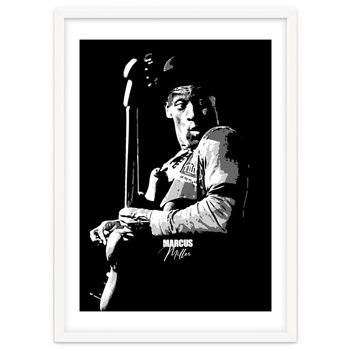 Marcus Miller American Music Legend in Grayscale