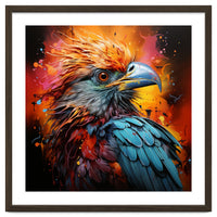 Vibrant Eagle Portrait Abstract Colorful Splatter Art