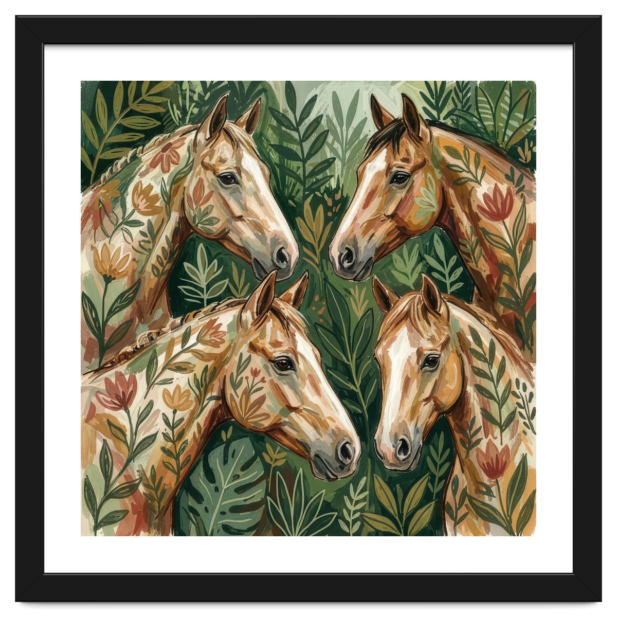 Majestic Floral Horses