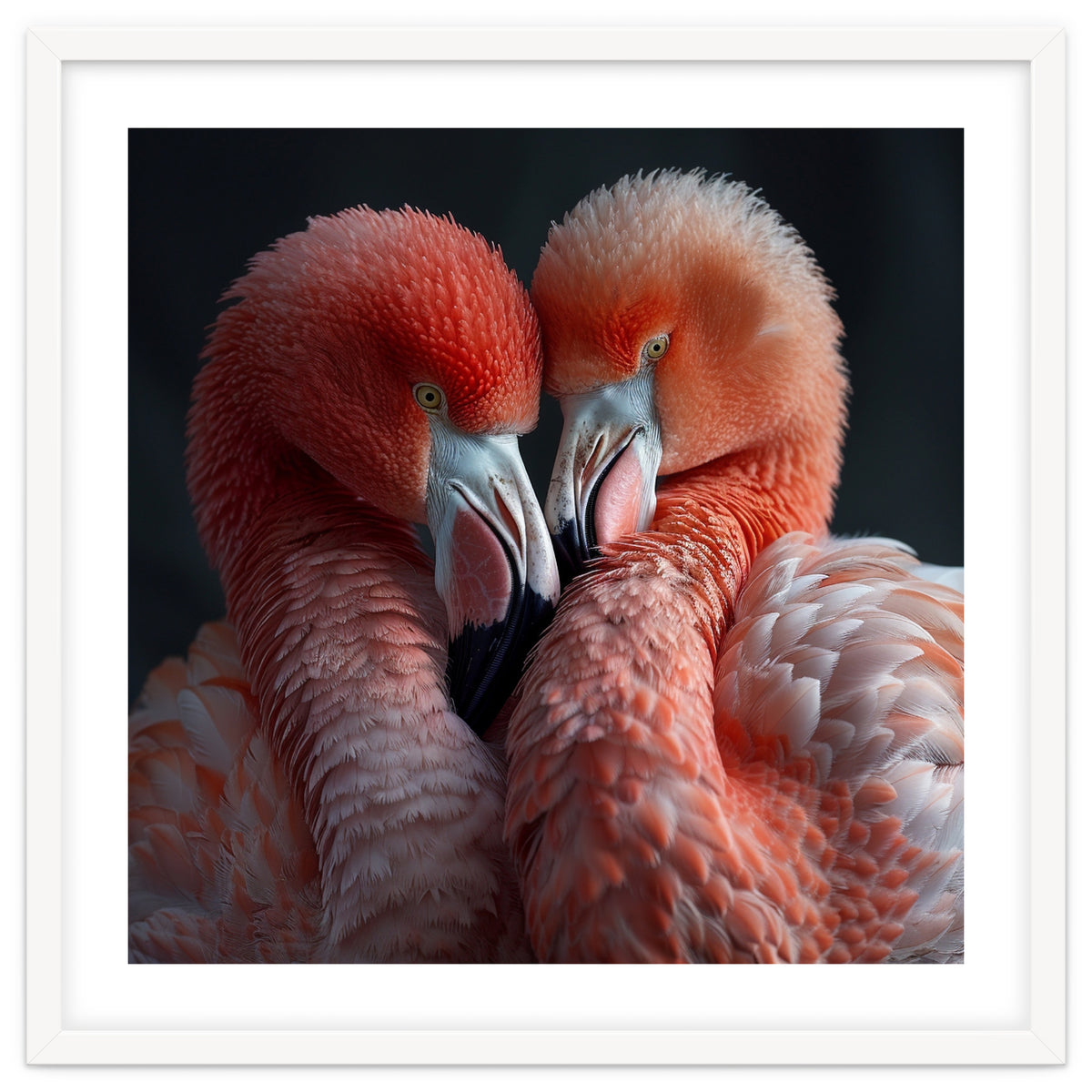 Two Flamingos Together Showing Affection