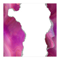 Magenta & Silver Agate Texture 06  (Print Only)
