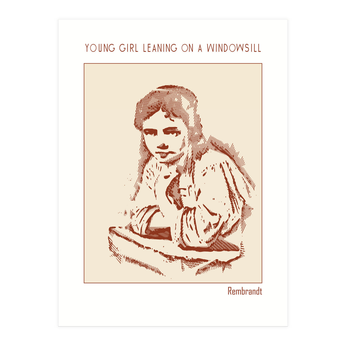 Young Girl Leaning On A Windowsill – Rembrandt Harmenszoon Van Rijn (Print Only)