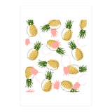Pineapples & Pine Cones, Eclectic Tropical Nature Illustration, Quirky Fun Fruit Food Graphic Design (Print Only) thumbnail