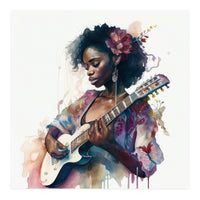 Watercolor Musician Woman #2 (Print Only)