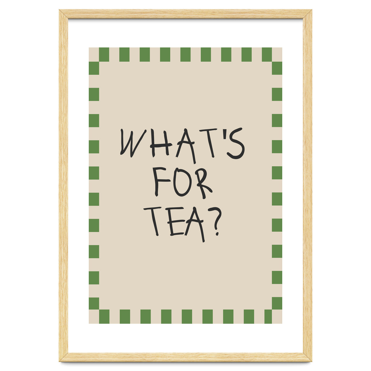 What’s For Tea, Cute Kitchen Quote Print, Playful Wall Art for Dining Spaces