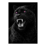 Black leopard with colorful eyes portrait (Print Only) thumbnail