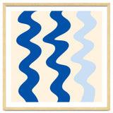 Squiggly Lines - blue and cream thumbnail