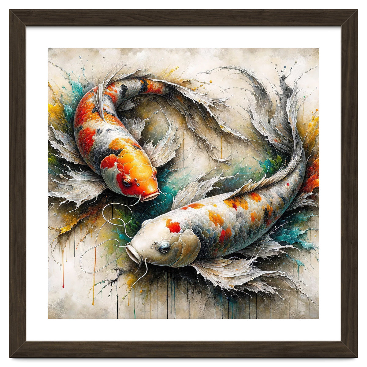 Watercolor Koi Fish Pair