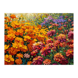 Radiant Summer Zinnia and Marigold Meadow Oil Painting (Print Only) thumbnail
