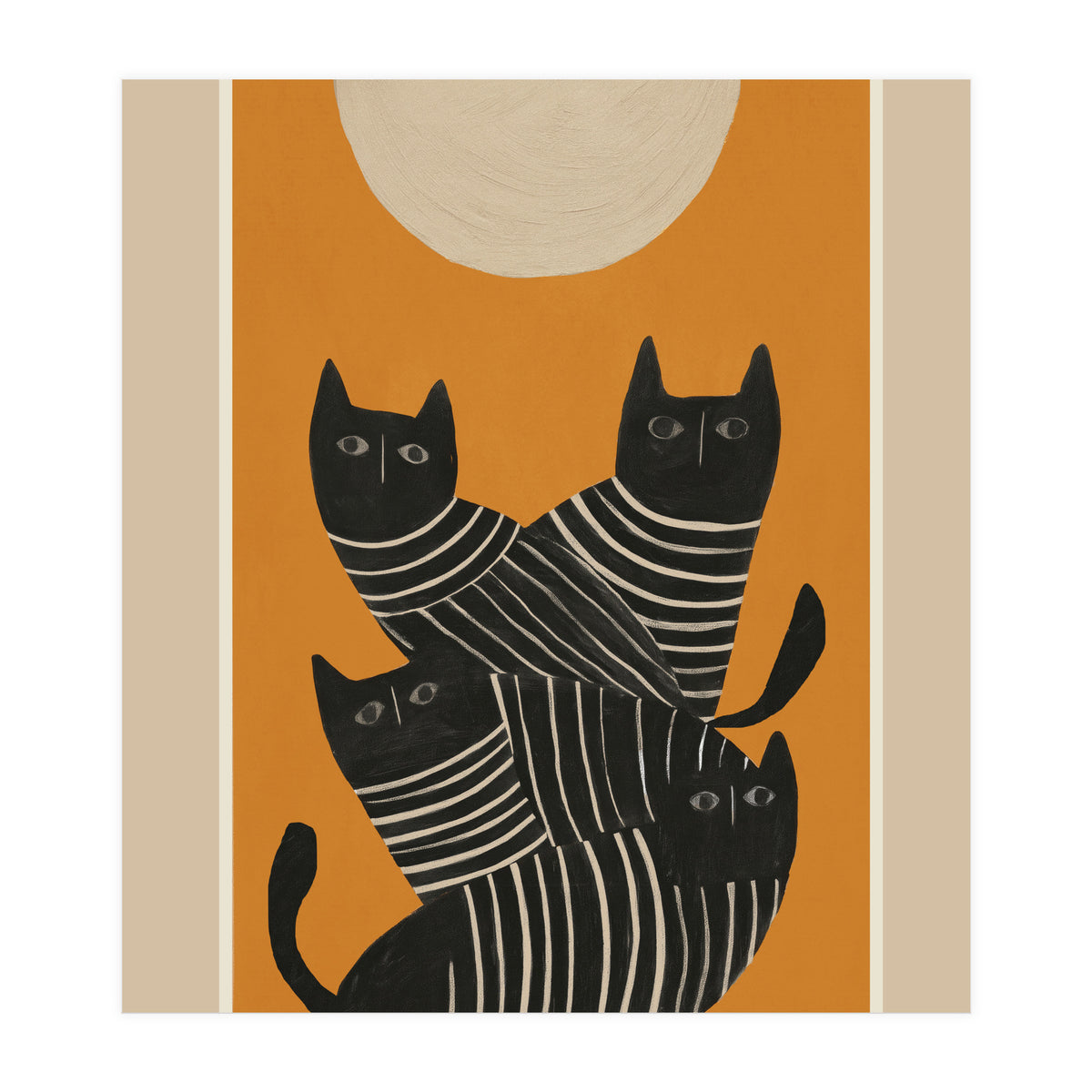 Abstract Black Cats (Print Only)