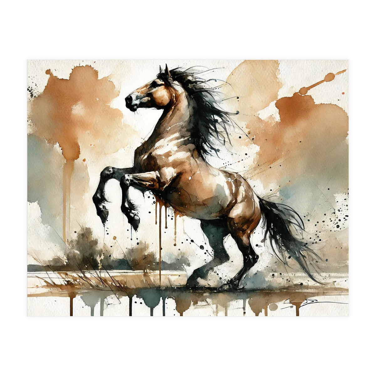 Fiery Horse Elegance (Print Only)