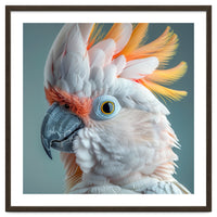 Salmon Crested Cockatoo Close Up Portrait