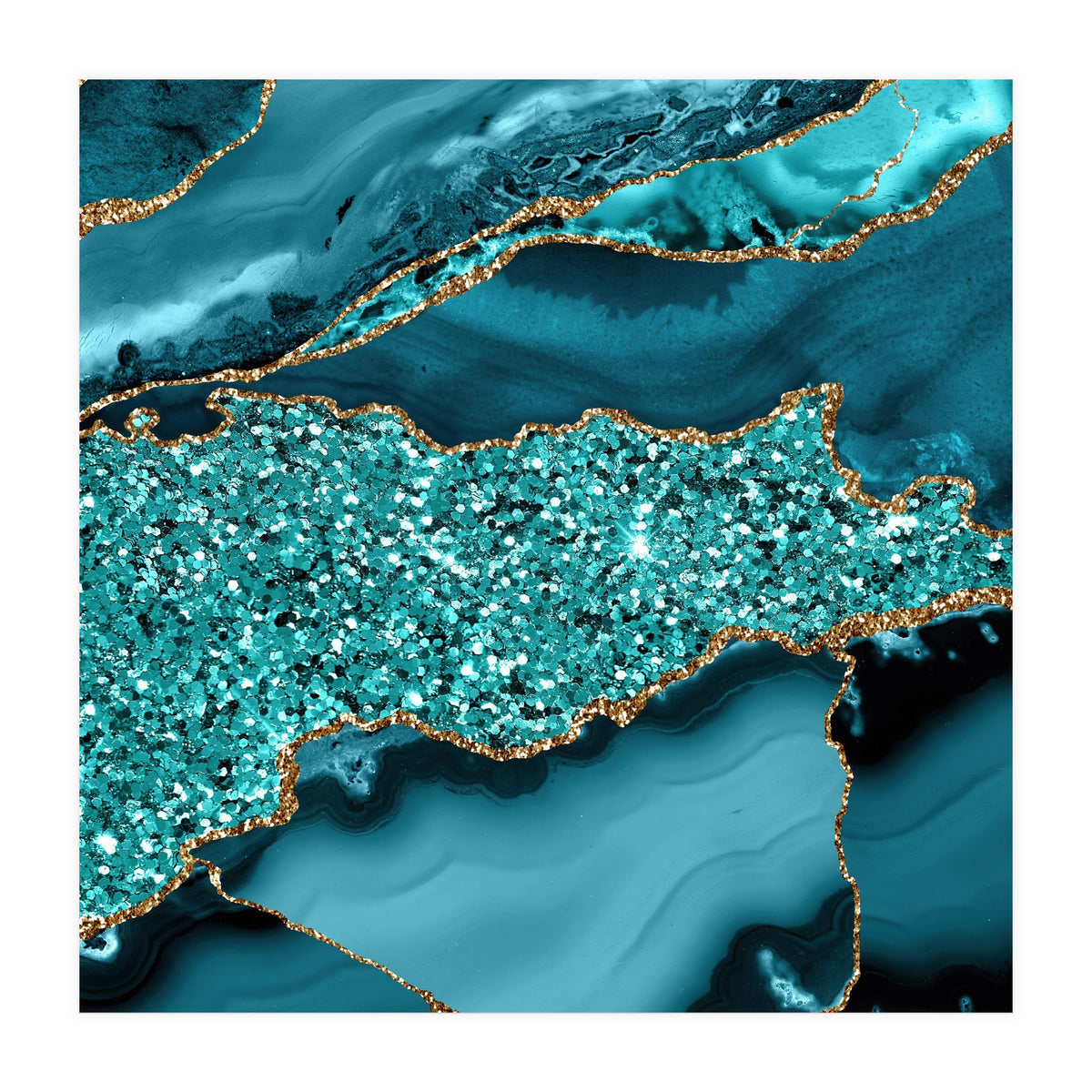 Agate Glitter Ocean Texture 09  (Print Only)