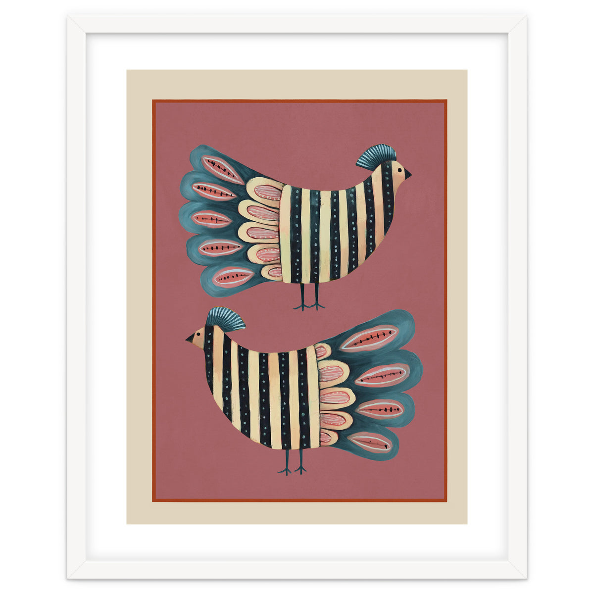 Striped Bird Pair I
