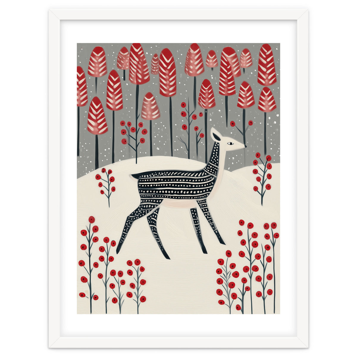 Fawn in a Winter Landscape