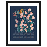 calendar 2025 Linocut flowers blue thumbnail