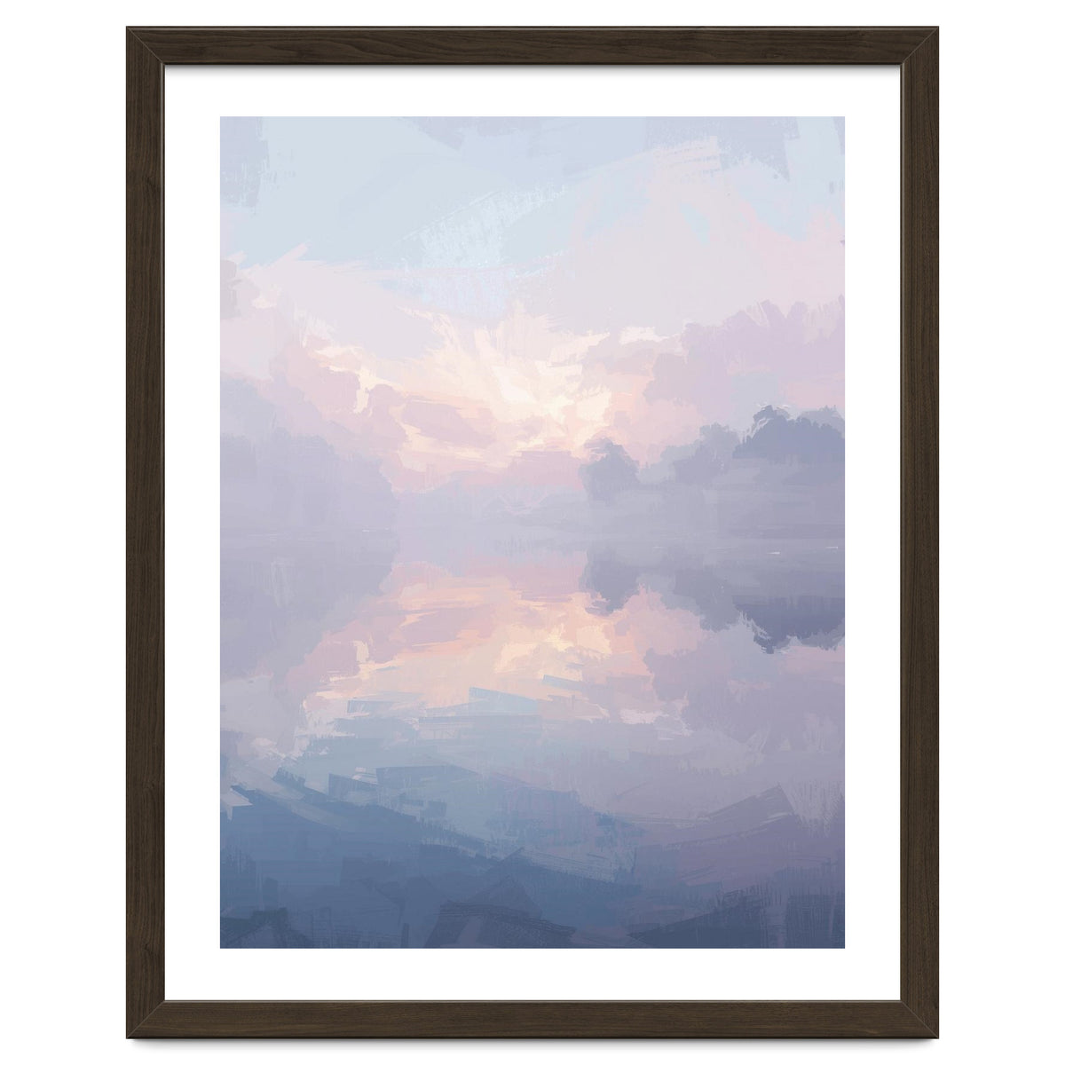Ethereal Misty Lakeside at Dawn