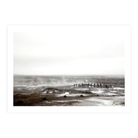 Tourists looking at the geyser - Iceland (Print Only)