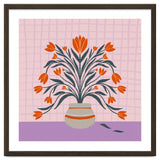 Tulips in a vase - orange and violet thumbnail