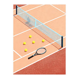 Tennis Court Art, Tennis Racket Illustration, Modern Sports Design (Print Only) thumbnail