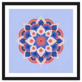 Mandala flower - blue and coral thumbnail