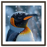King Penguin Close Up In Snowy Environment thumbnail