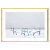 Playground in the winter snow beach thumbnail