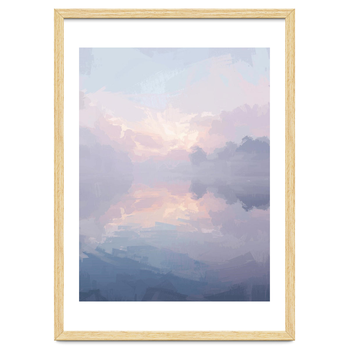 Ethereal Misty Lakeside at Dawn