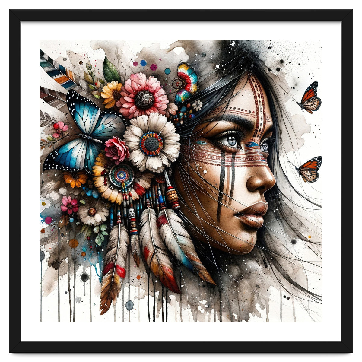 Watercolor Native American Woman #2