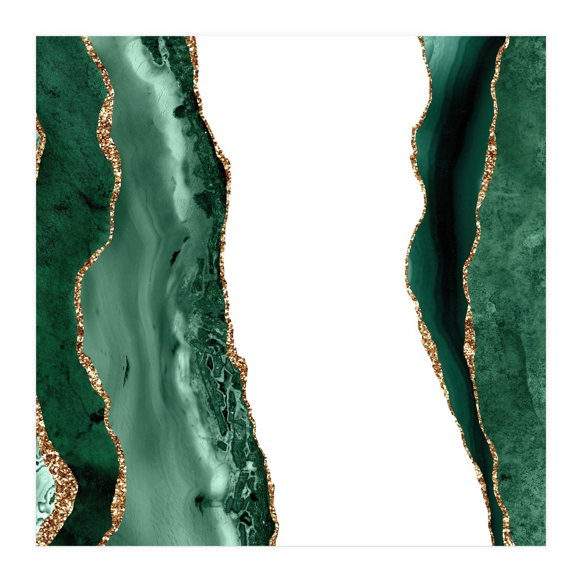 Emerald & Gold Agate Texture 14 (Print Only)