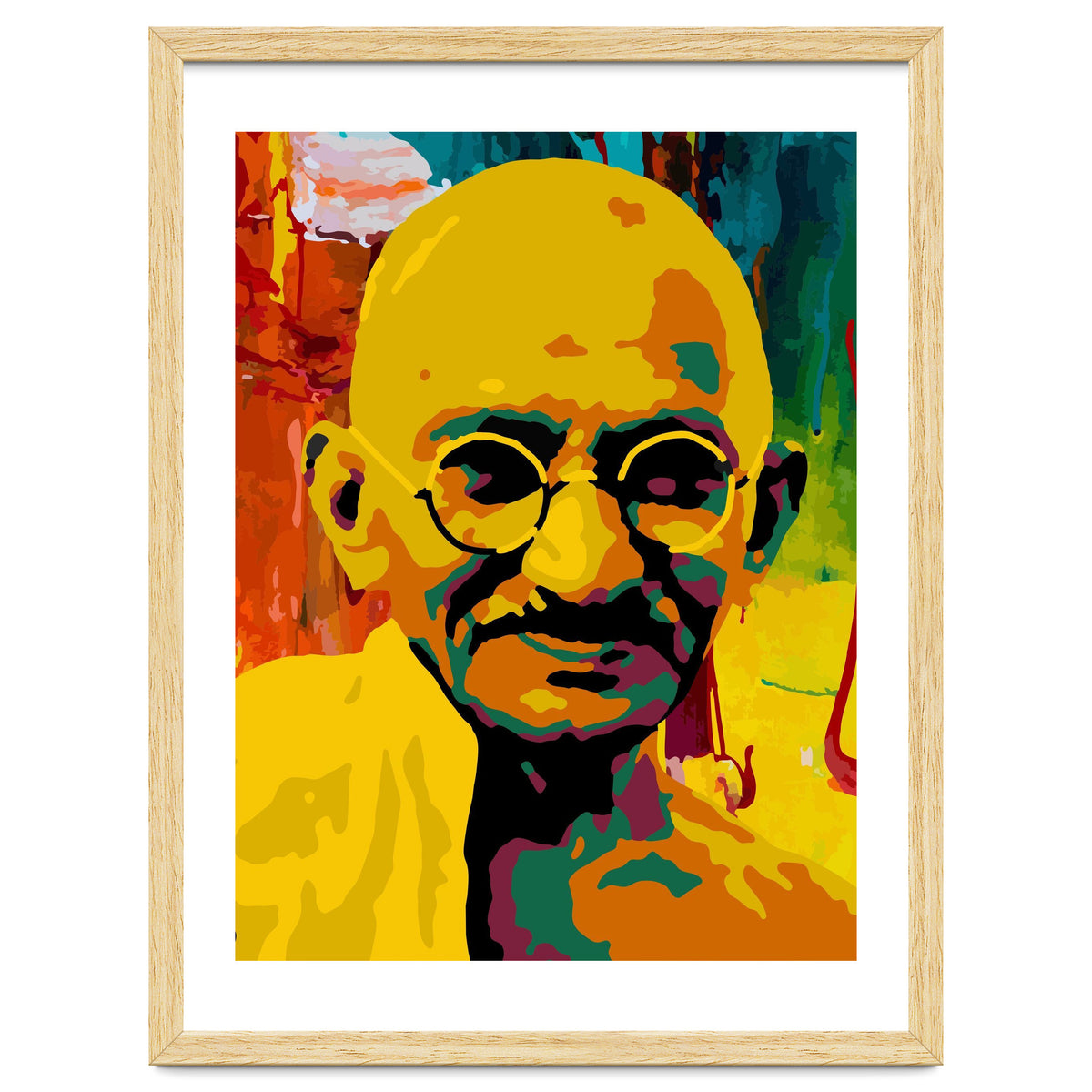 Mahatma Gandhi Colorful Abstract Art