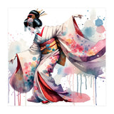 Geisha Dancer With Flowing Kimono (Print Only) thumbnail