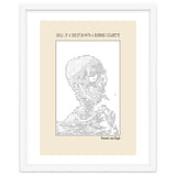 Skull Of A Skeleton With A Burning Cigarette Vincent Van Gogh Ascii Art thumbnail