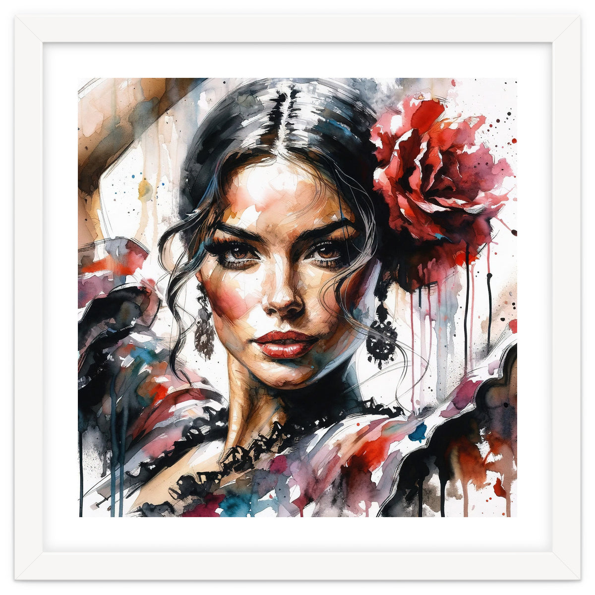 Watercolor Flamenco Dancer #2