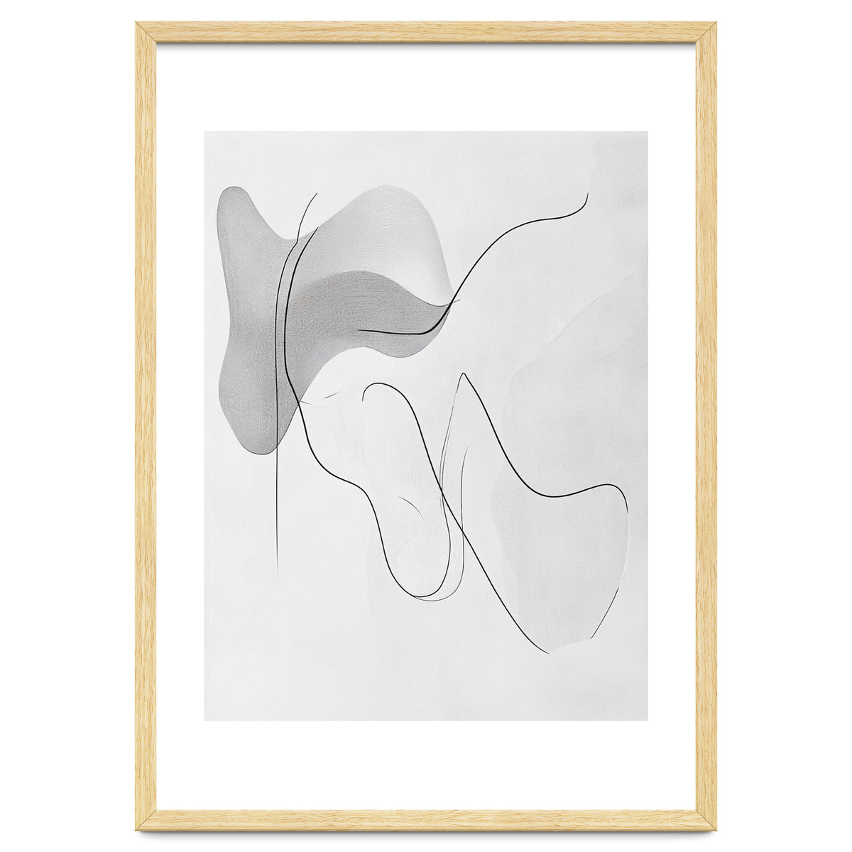 Abstract Black And White Flowing Lines And Shapes