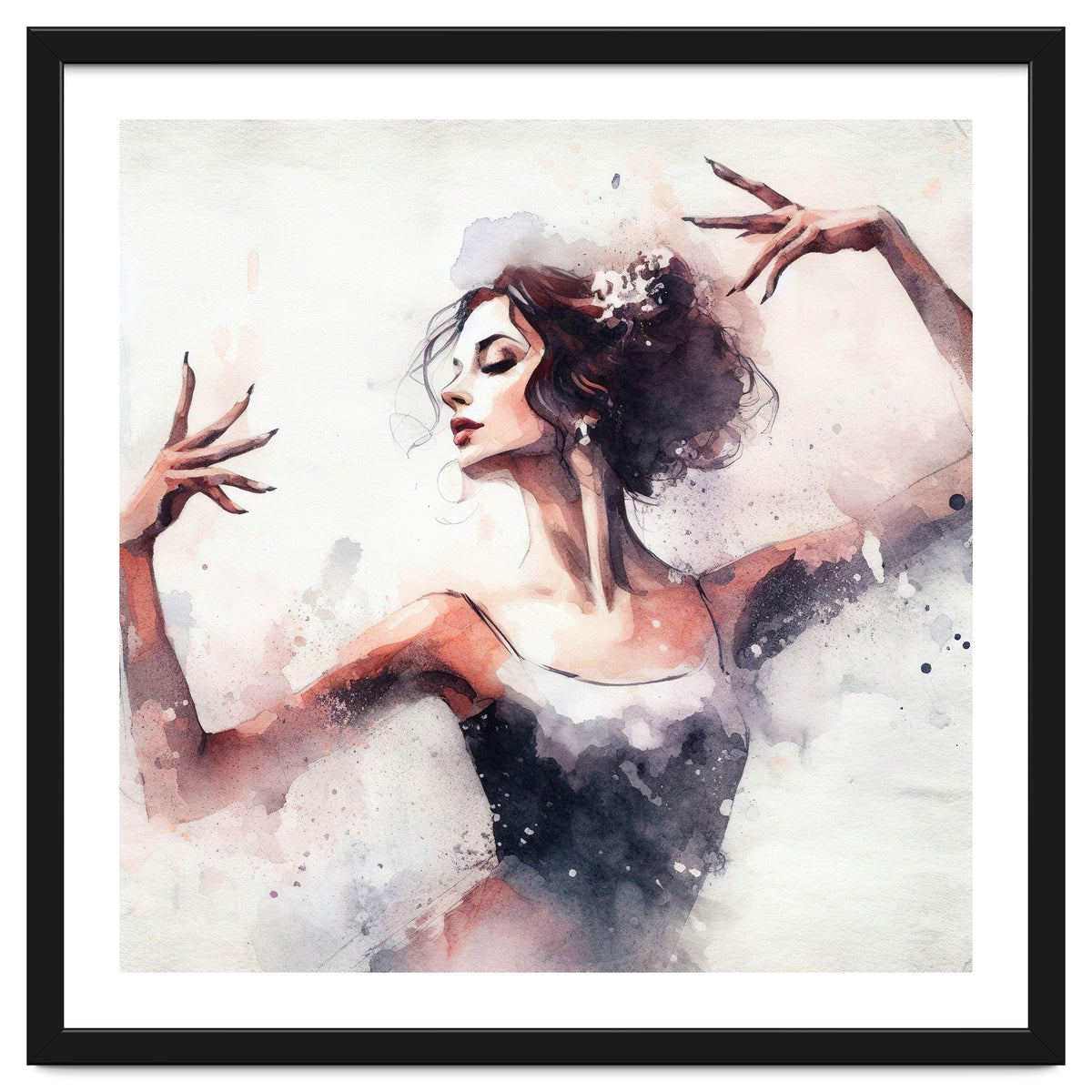 Elegant Ballet Dancer Portrait In Motion