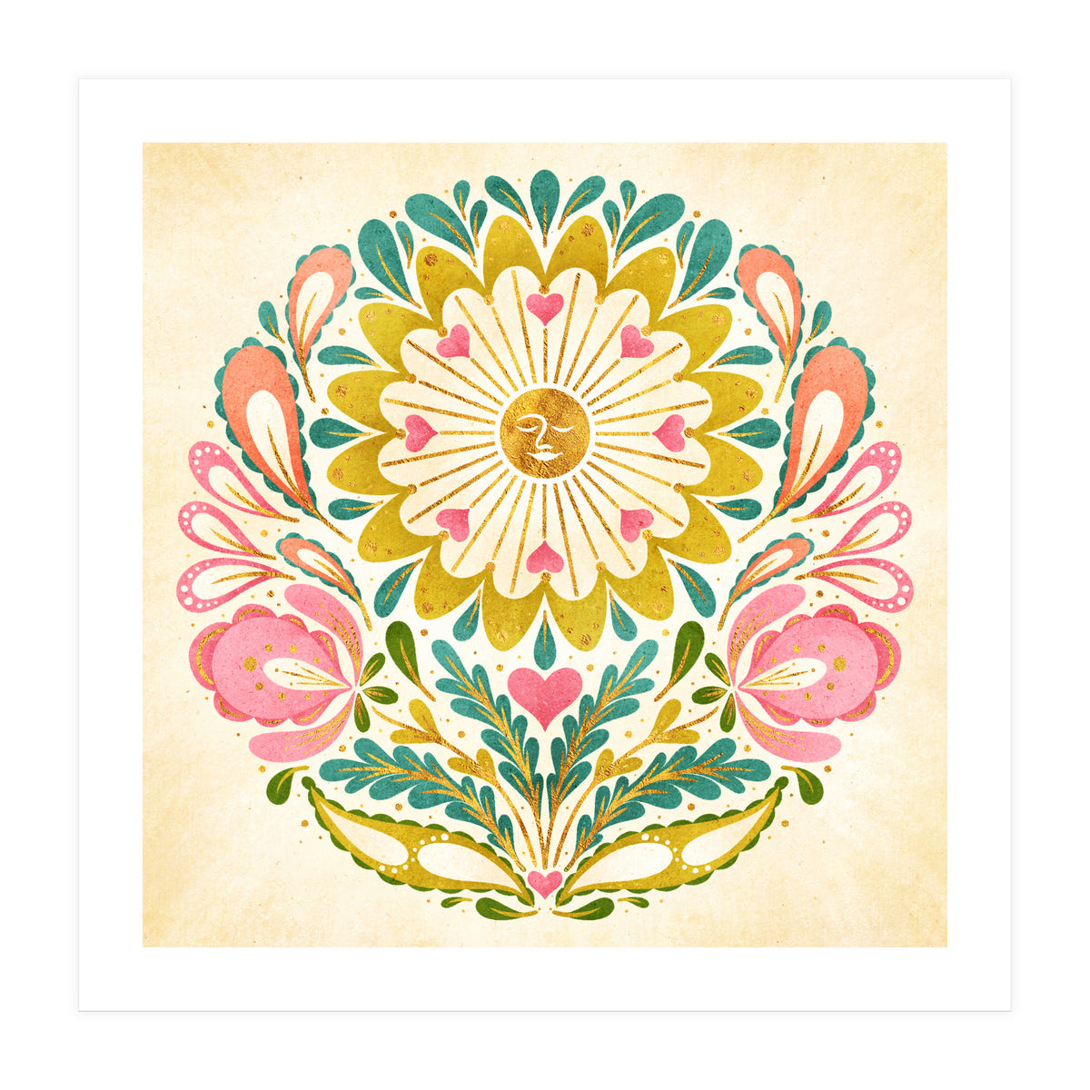 Solar Folk Art Mandala (Print Only)