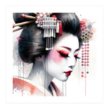 Crimson Kanzashi Modern Geisha (Print Only) thumbnail