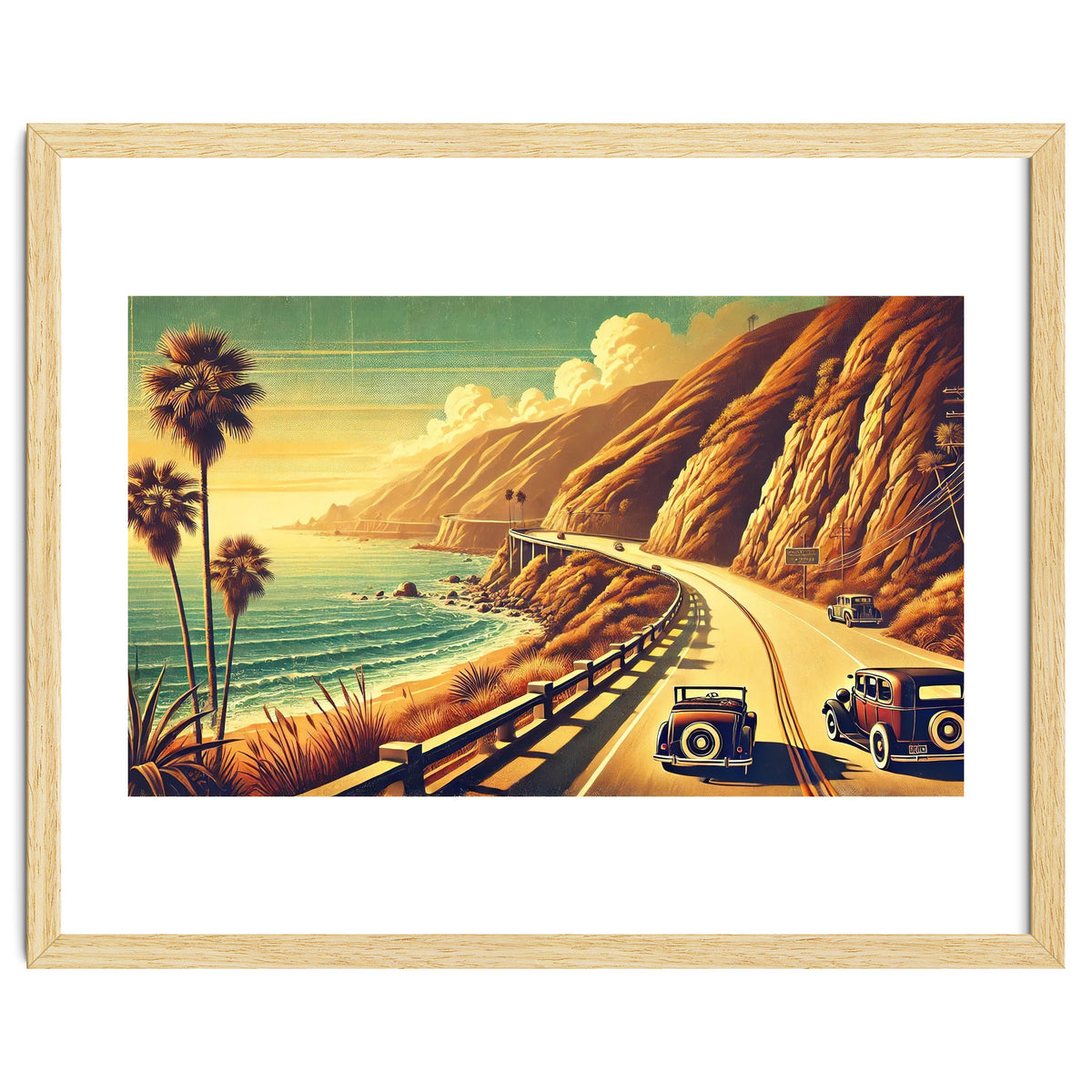 Vintage Coastal Road Journey Poster