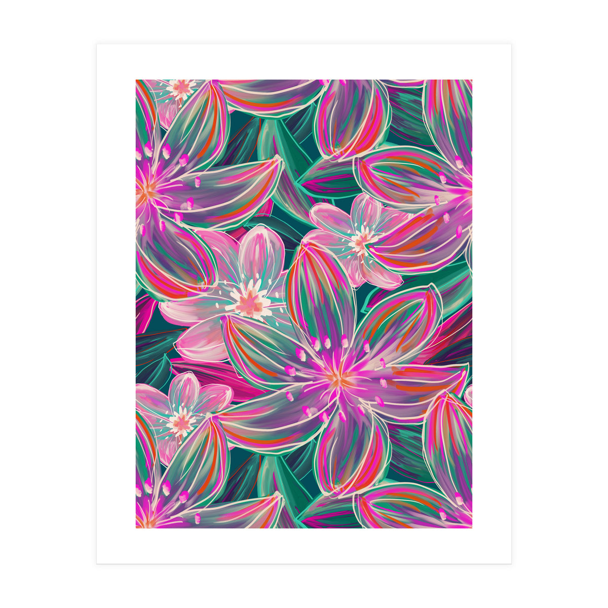 Fluo Bloom Purple & Emerald (Print Only)